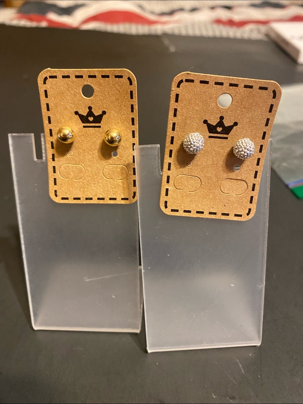 Crown Stud Earrings - Gold & Silver Kids Earrings